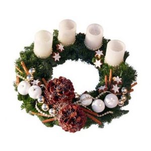 couronne de noël et couronne de l'avent